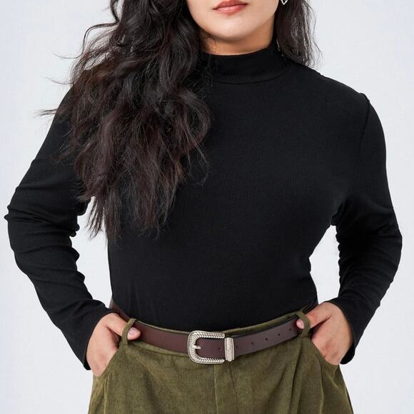 SOLD ๐NWT Cider Black Plus Size Mock Turtleneck Long Sleeve Bodysuit Size 1X - Picture 4 of 13